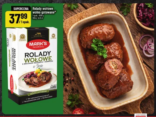 Rolady wołowe wolno gotowane z boczkiem wędzonym i ogórkiem w sosie Mark's promocja w POLOmarket