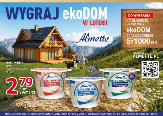 Serek wiejski delikatny z dodatkiem ricotty Almette promocja w Selgros