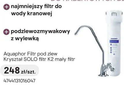 Filtr pod zlew Aquaphor Kryształ SOLO filtr K2 mały filtr promocja w Castorama