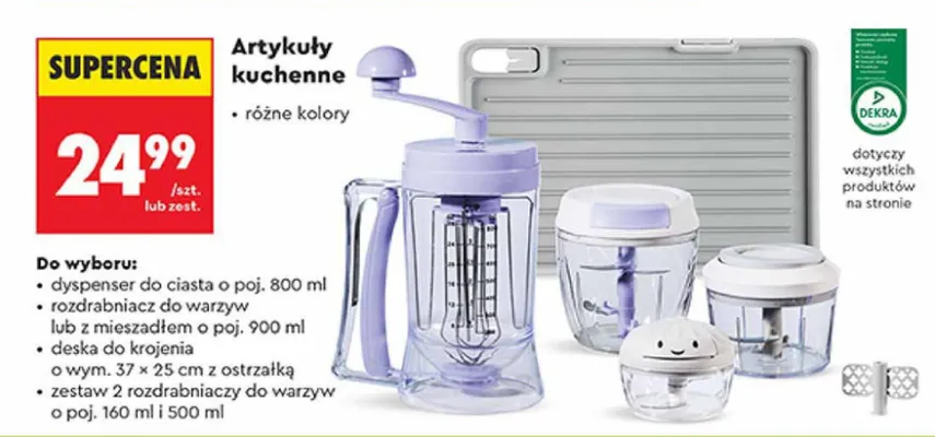 Zestaw 2 rozdrabniaczy do warzyw 160ml i 500ml promocja w Biedronka