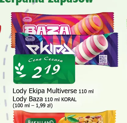 Lody Ekipa Multiverse promocja w CEZAR Delikatesy