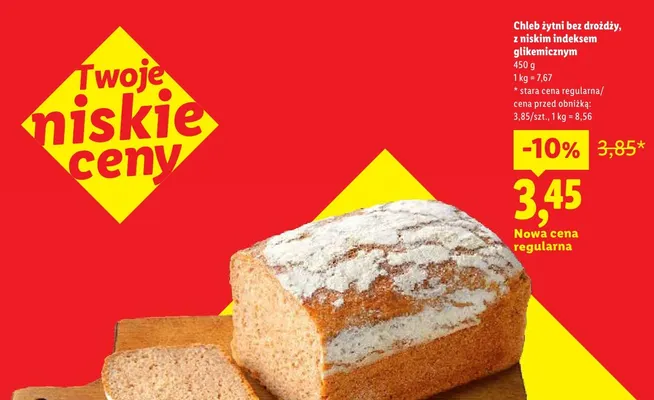 Chleb żytni bez drożdży z niskim indeksem glikemicznym promocja w Lidl