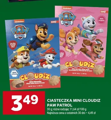 Ciasteczka mini Cloudiz Paw Patrol promocja w Stokrotka