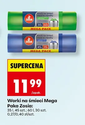 Worki na śmieci Mega Paka Zosia 35 l promocja w Biedronka