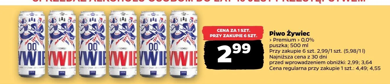Piwo Żywiec  0,0% promocja w Netto