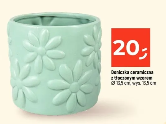 Doniczka ceramiczna z tłoczonym wzorem promocja w Dealz