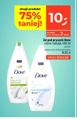 Żel pod prysznic Dove Rinfrescante promocja w Dealz
