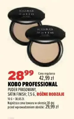 Puder prasowany Satin Finish Kobo Professional promocja w Drogerie Natura