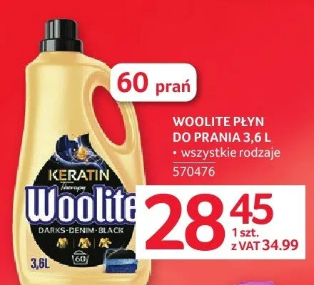 Płyn do prania Woolite 3,6l promocja w Selgros