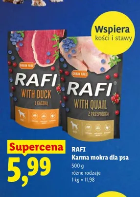 Karma mokra dla psa Rafi z przepiórką promocja w Lidl