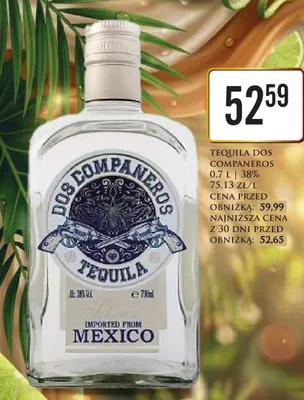Tequila Dos Companeros 38% promocja w Dino