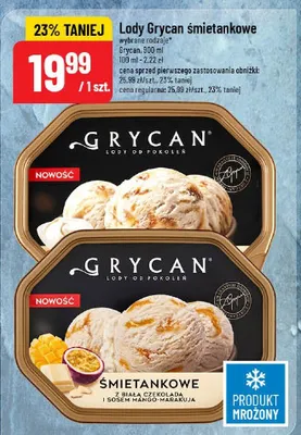 Lody Grycan śmietankowe wybrane rodzaje promocja w POLOmarket