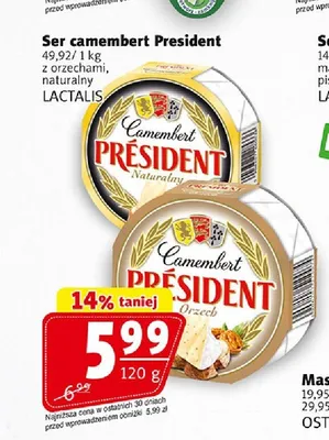 Ser camembert President naturalny promocja w Prim Market