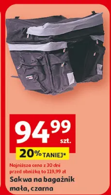 Sakwa na bagażnik mała czarna promocja w Auchan