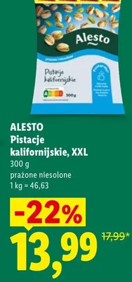 Pistacje kalifornijskie Alesto XXL promocja w Lidl