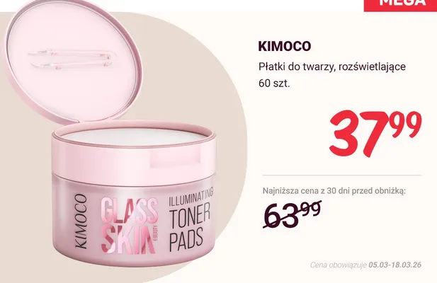 Płatki do twarzy, rozświetlające promocja w Rossmann