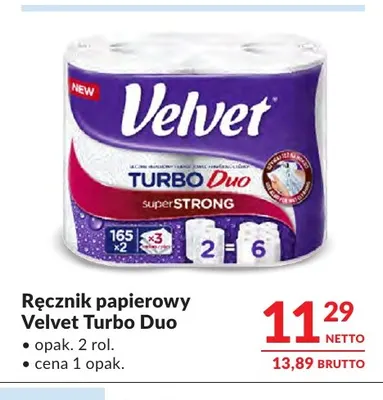 Ręcznik papierowy Velvet Turbo Duo 2-pak promocja w Makro