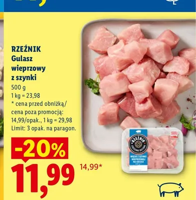 Gulasz wieprzowy z szynki Rzeźnik promocja w Lidl