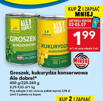 Groszek konserwowy Ale dobre! promocja w LEWIATAN