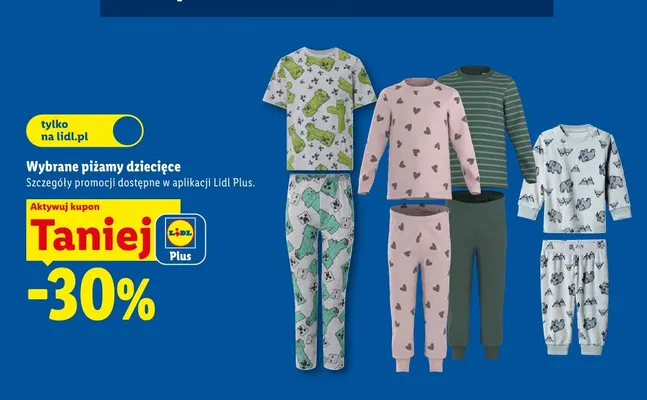 Piżamy dziecięce promocja w Lidl