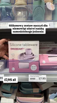 Silikonowy zestaw naczyń dla niemowląt promocja w Action