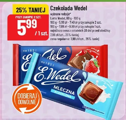 Czekolada Wedel promocja w POLOmarket