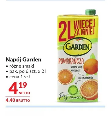 Napój Garden promocja w Makro