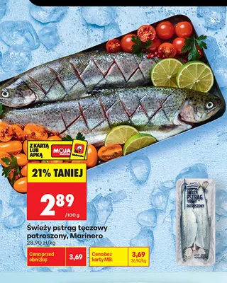 Świeży pstrąg tęczowy patroszony Marinero promocja w Biedronka