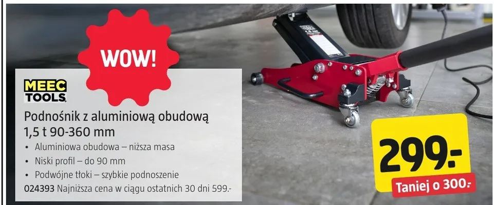 Podnośnik z aluminiową obudową 1,5t 90-360mm promocja w Jula
