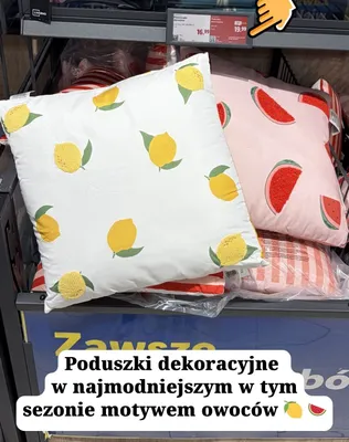 Poduszka dekoracyjna LIVARNO motyw owoców 40x40cm promocja w Lidl