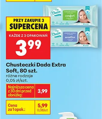 Chusteczki Extra Soft różne rodzaje promocja w Biedronka