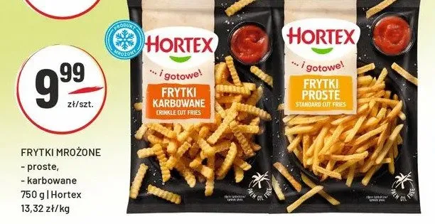 Frytki mrożone karbowane Hortex promocja w Sedal
