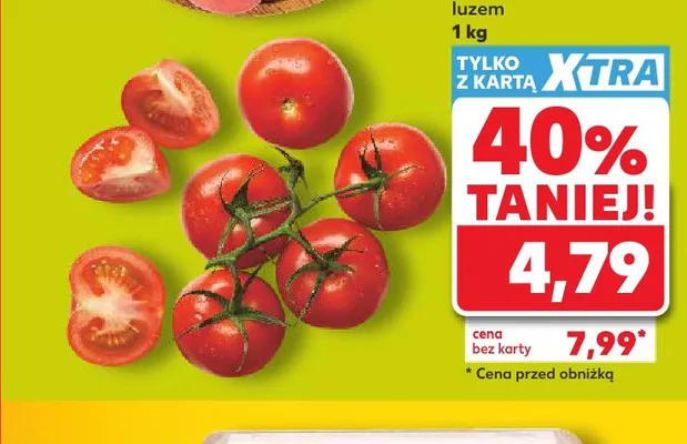 Pomidory na gałązce promocja w Kaufland
