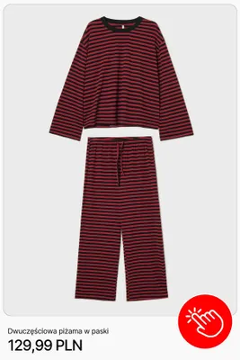Dwuczęściowa piżama w paski Cropp promocja w Cropp