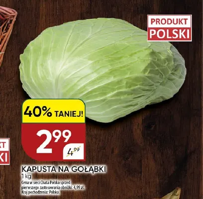 Kapusta na gołąbki promocja w Chata Polska