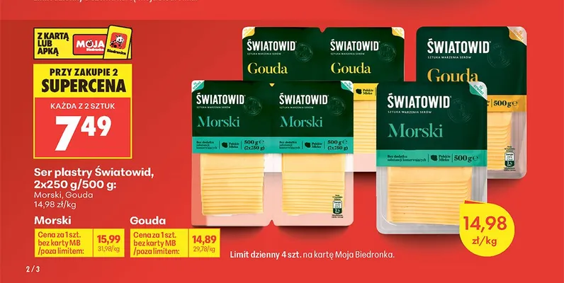 Ser plastry Światowid Gouda promocja w Biedronka