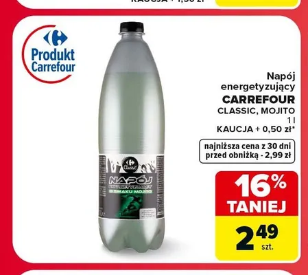 Napój energetyzujący Carrefour Classic Mojito promocja w Carrefour Market