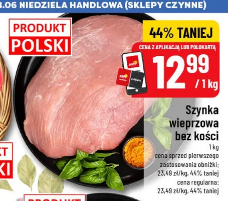Szynka wieprzowa bez kości promocja w POLOmarket