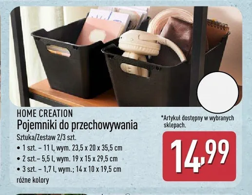 Pojemniki do przechowywania Home Creation 3-pak 1,7 l promocja w Aldi