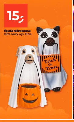 Figurka halloweenowa pies duch z dynią 16 cm promocja w Dealz