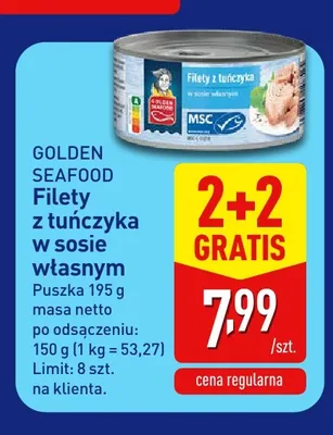 Filety z tuńczyka w sosie własnym Golden Seafood promocja w Aldi