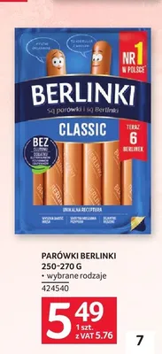 Parówki Berlinki Classic promocja w Selgros