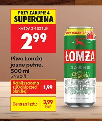 Piwo Łomża jasne pełne 500ml promocja w Biedronka