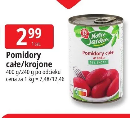 Pomidory całe Notre Jardin promocja w Leclerc