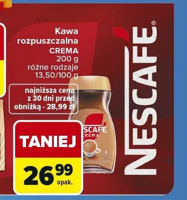 Kawa rozpuszczalna NESCAFÉ CREMA promocja w Carrefour