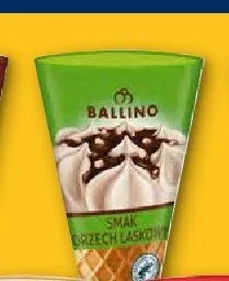 Lody rożek o smaku orzecha laskowego Ballino promocja w Lidl