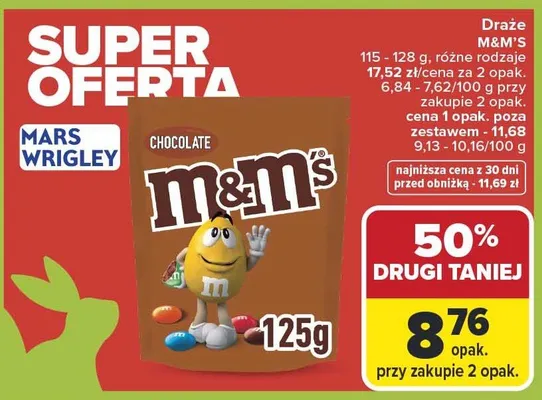 Draże M&M'S czekoladowe promocja w Carrefour Market