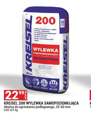 Wylewka samopoziomująca Kreisel 200 idealna do ogrzewania podłogowego 20-60 mm promocja w Merkury Market