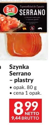 Szynka Serrano – plastry Bell promocja w Makro