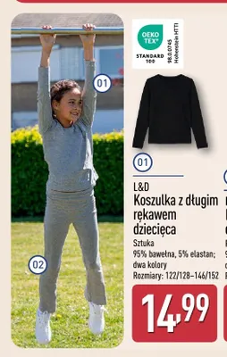 Koszulka z długim rękawem dziecięca L&D promocja w Aldi